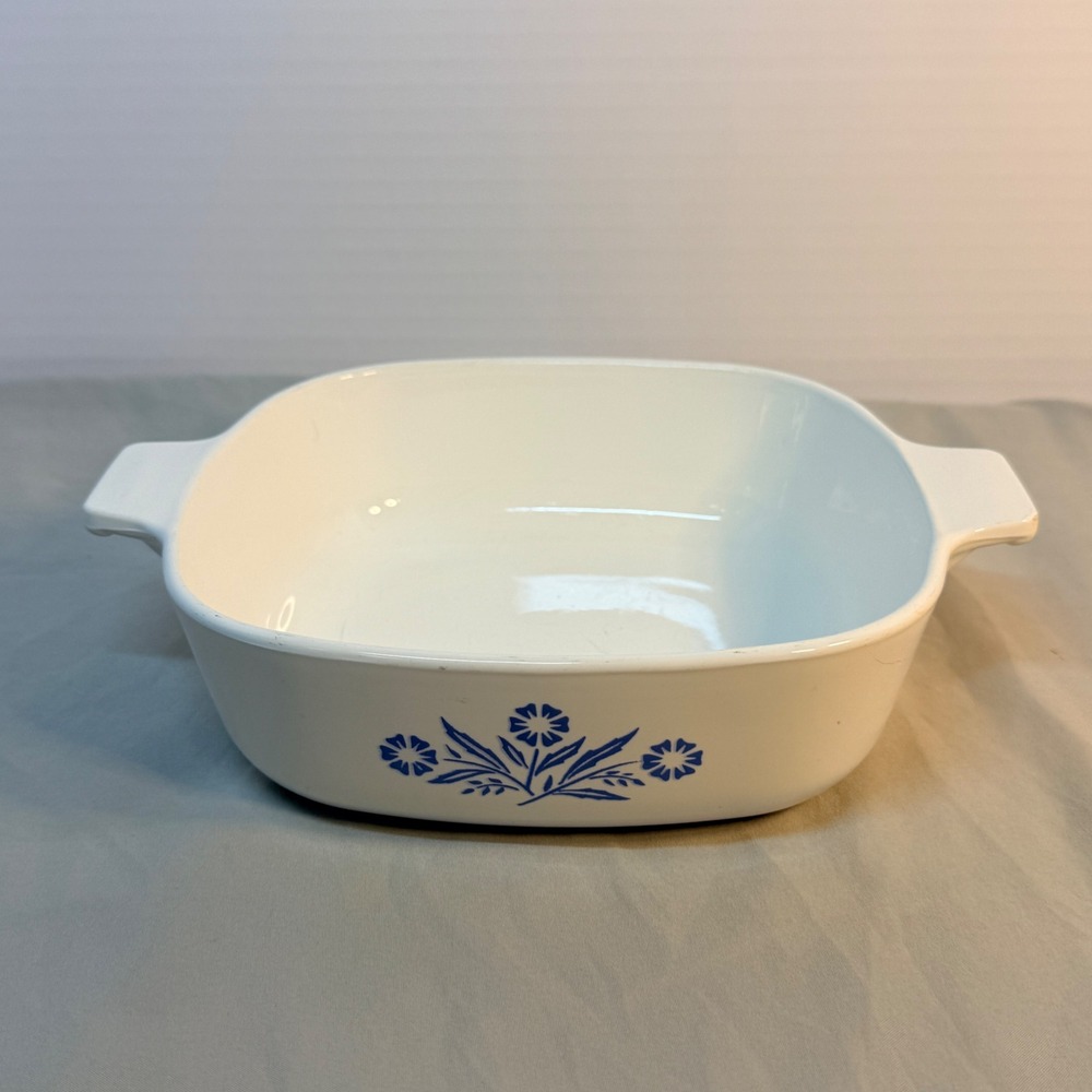 Vintage Corning Ware Cornflower Blue 1 QT Square Casserole Dish P-1-B USA